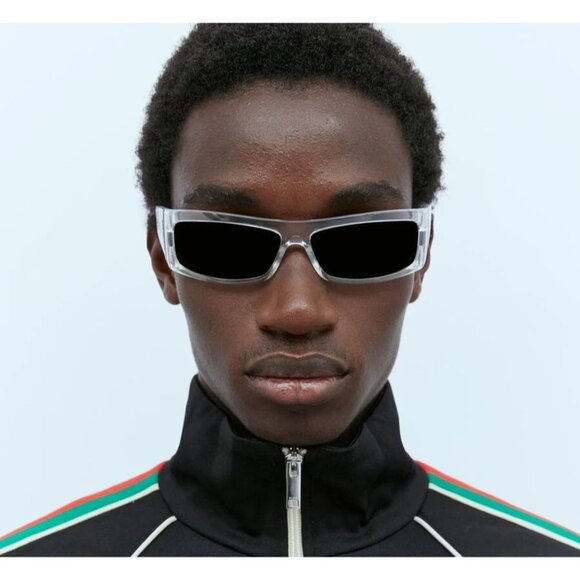 NEW GUCCI SUNGLASSES TRANSPARENT GREY MEN EYEWEAR GUCCI - Picture 2 of 5